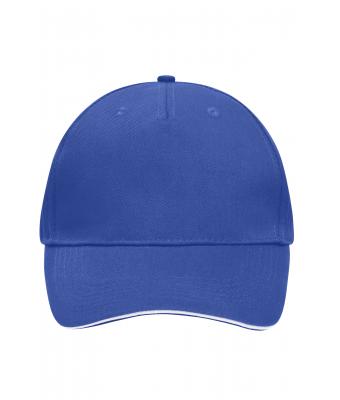 Unisexe Casquette sandwich 5 panneaux Royal/blanc 7759