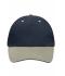 Unisexe Casquette sandwich 5 panneaux Marine/beige/marine 7759