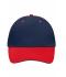 Unisexe Casquette sandwich 5 panneaux Marine/rouge/marine 7759