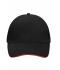 Unisexe Casquette sandwich 5 panneaux Noir/rouge 7759