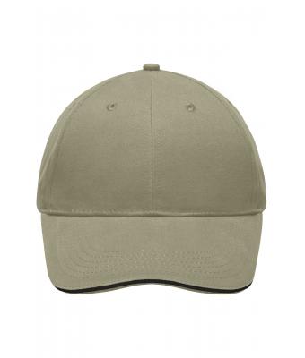 Unisex Light Brushed Sandwich Cap Beige/black 7774
