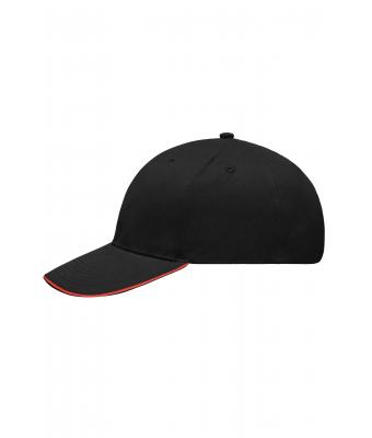 Unisex Light Brushed Sandwich Cap Black/red 7774