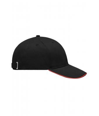 Unisex Light Brushed Sandwich Cap Black/red 7774