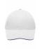 Unisex Light Brushed Sandwich Cap White/navy 7774