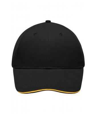 Unisex Light Brushed Sandwich Cap Black/gold-yellow 7774