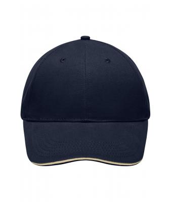 Unisex Light Brushed Sandwich Cap Navy/beige 7774