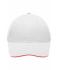 Unisex Light Brushed Sandwich Cap White/red 7774