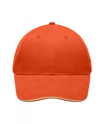 Unisex Light Brushed Sandwich Cap Dark-orange/beige 7774