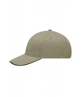 Unisex Light Brushed Sandwich Cap Beige/black 7774