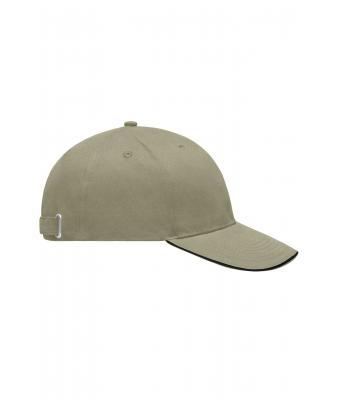Unisex Light Brushed Sandwich Cap Beige/black 7774