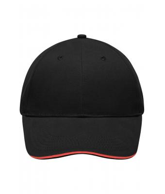 Unisex Light Brushed Sandwich Cap Black/red 7774