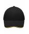 Unisex Light Brushed Sandwich Cap Black/gold-yellow 7774