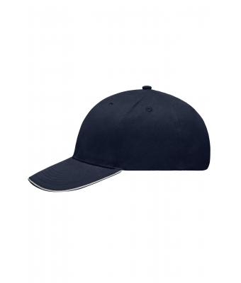 Unisex Light Brushed Sandwich Cap Navy/white 7774
