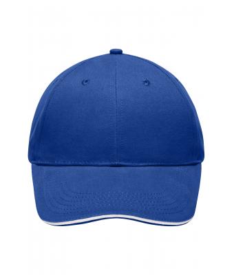 Unisex Light Brushed Sandwich Cap Royal/white 7774