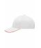 Unisex Light Brushed Sandwich Cap White/red 7774