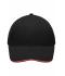 Unisex Light Brushed Sandwich Cap Black/red 7774