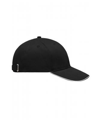 Unisex Light Brushed Sandwich Cap Black/white 7774