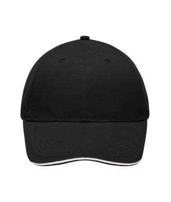 Unisex Light Brushed Sandwich Cap Black/white 7774