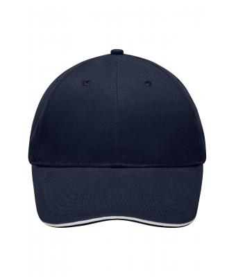 Unisex Light Brushed Sandwich Cap Navy/white 7774