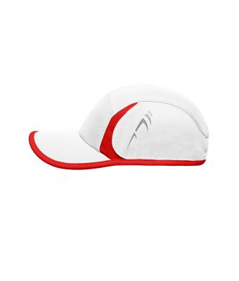 Unisexe Casquette running 4 panneaux Blanc/rouge 7777