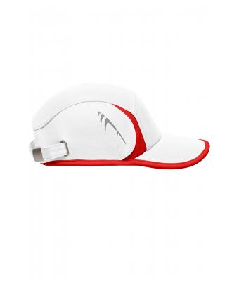 Unisexe Casquette running 4 panneaux Blanc/rouge 7777