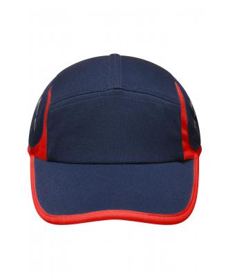 Unisexe Casquette running 4 panneaux Marine/rouge 7777
