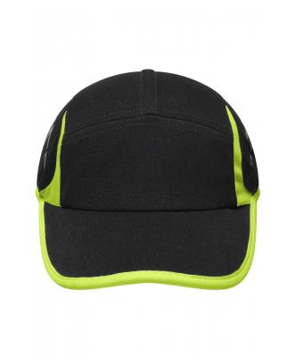 Unisex Running 4 Panel Cap Black/neon-yellow 7777