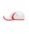 Unisex Running 4 Panel Cap Wit/rood 7777