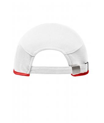 Unisex Running 4 Panel Cap Wit/rood 7777