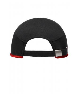 Unisex Running 4 Panel Cap Zwart/rood 7777
