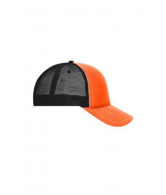 Unisex 5 Panel Retro Mesh Cap Orange/black 7782