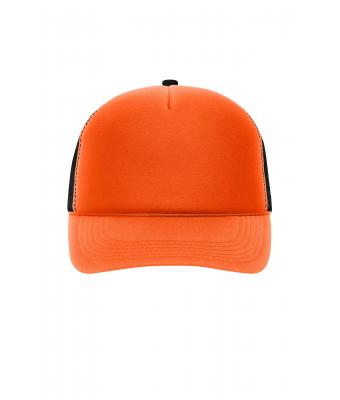 Unisex 5 Panel Retro Mesh Cap Orange/black 7782