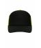 Unisex 5 Panel Retro Mesh Cap Zwart/neon-geel 7782