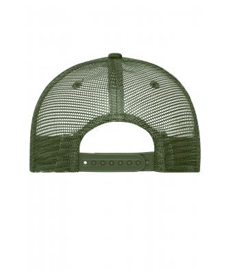 Unisex 5 Panel Retro Mesh Cap Dark-olive/dark-olive 7782