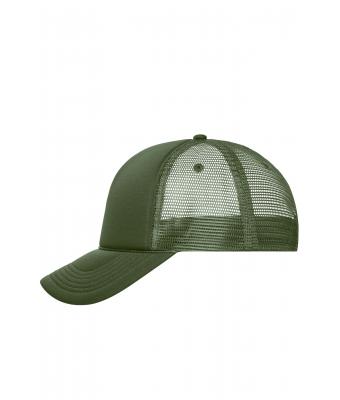 Unisex 5 Panel Retro Mesh Cap Dark-olive/dark-olive 7782