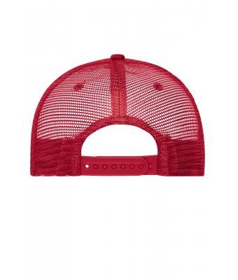Unisex 5 Panel Retro Mesh Cap Red/red 7782