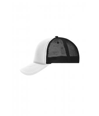 Unisex 5 Panel Retro Mesh Cap Wit/zwart 7782