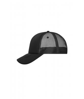 Unisex 5 Panel Retro Mesh Cap Zwart/zwart 7782