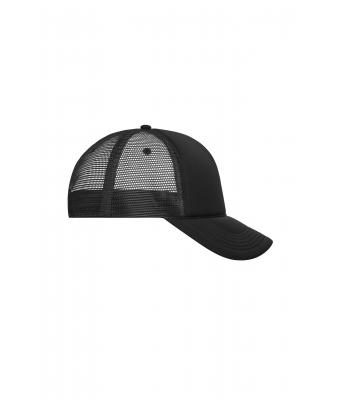 Unisex 5 Panel Retro Mesh Cap Zwart/zwart 7782