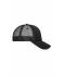 Unisex 5 Panel Retro Mesh Cap Zwart/zwart 7782