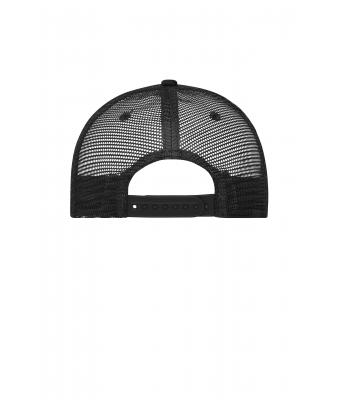Unisex 5 Panel Retro Mesh Cap Zwart/zwart 7782