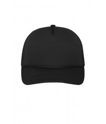 Unisex 5 Panel Retro Mesh Cap Zwart/zwart 7782