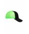 Unisex 5 Panel Retro Mesh Cap Zwart/neon-groen 7782
