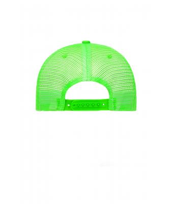 Unisex 5 Panel Retro Mesh Cap Zwart/neon-groen 7782
