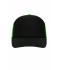 Unisex 5 Panel Retro Mesh Cap Zwart/neon-groen 7782