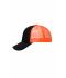 Unisex 5 Panel Retro Mesh Cap Zwart/neon-oranje 7782