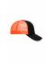 Unisex 5 Panel Retro Mesh Cap Zwart/neon-oranje 7782