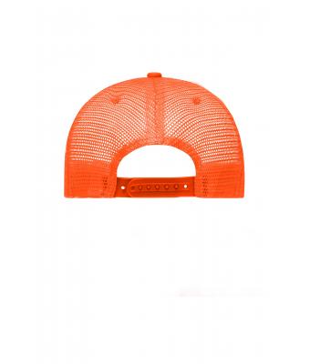 Unisex 5 Panel Retro Mesh Cap Zwart/neon-oranje 7782