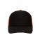 Unisex 5 Panel Retro Mesh Cap Zwart/neon-oranje 7782