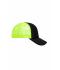 Unisex 5 Panel Retro Mesh Cap Zwart/neon-geel 7782